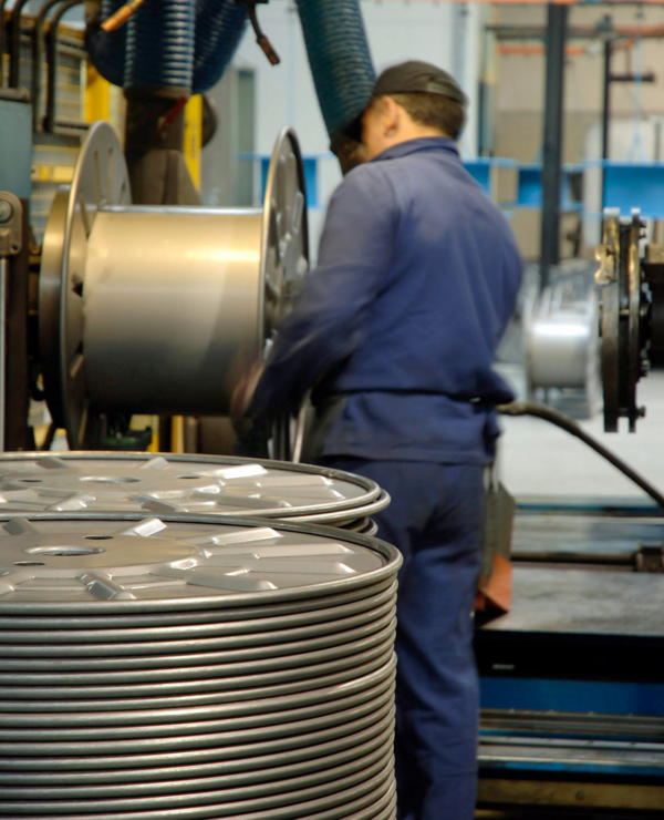 In-house manufacturing of custom metal reels